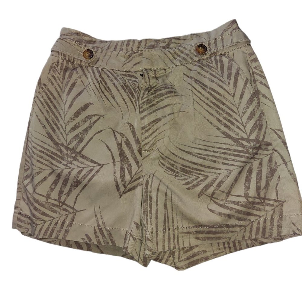 White House Black Market The Short Palm Leaf Pattern Women's Size 4